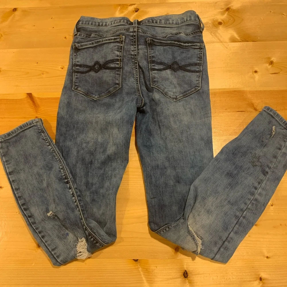 ripped skinny blue jeans - Picture 2 of 9